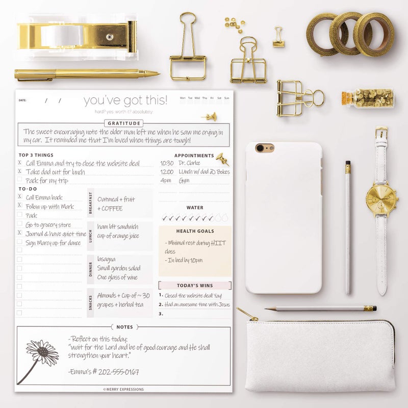 Merry Expressions Daily Planner To Do List Notepad with Undated 8.5x11" Tear-Off Sheets, ADHD Planner, Time Block Planner, Desktop To Do List Notepad, To-do Notebook - Image 4